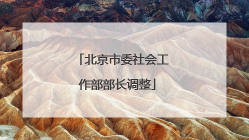 北京市委社会工作部部长调整