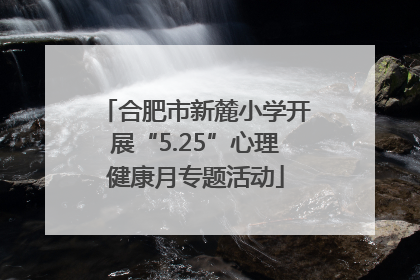合肥市新麓小学开展“5.25”心理健康月专题活动