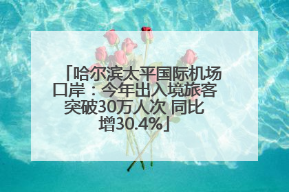哈尔滨太平国际机场口岸：今年出入境旅客突破30万人次 同比增30.4%