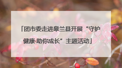团市委走进皋兰县开展“守护健康·助你成长”主题活动