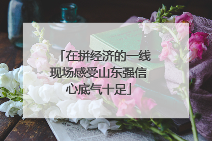 在拼经济的一线现场感受山东强信心底气十足