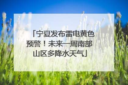 宁夏发布雷电黄色预警！未来一周南部山区多降水天气