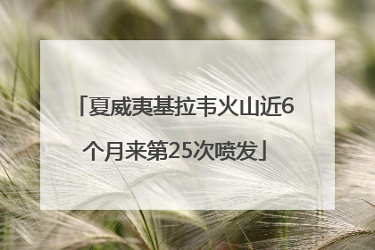 夏威夷基拉韦火山近6个月来第25次喷发