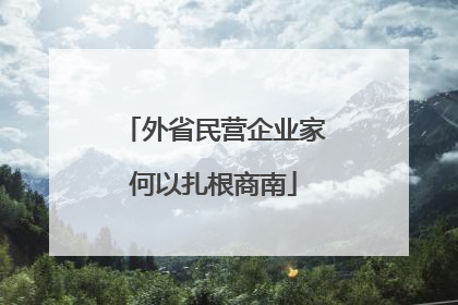 外省民营企业家何以扎根商南