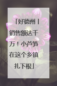 好德州丨销售额达千万！小芦笋在这个乡镇扎下根