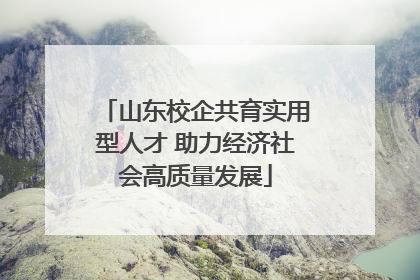山东校企共育实用型人才 助力经济社会高质量发展