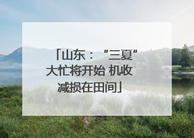 山东：“三夏”大忙将开始 机收减损在田间