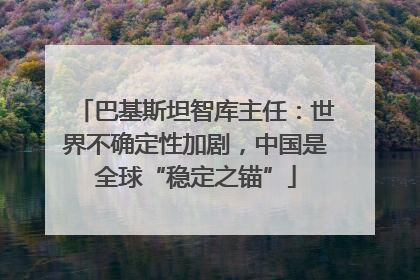 巴基斯坦智库主任：世界不确定性加剧，中国是全球“稳定之锚”