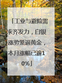 工业与避险需求齐发力，白银涨势紧逼黄金，本月涨幅已逾10%