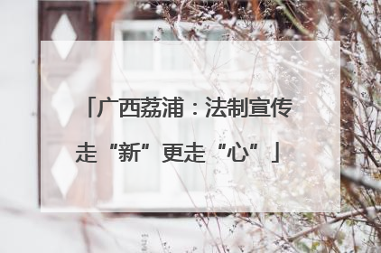 广西荔浦：法制宣传走“新”更走“心”