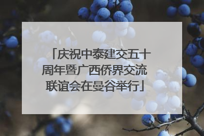 庆祝中泰建交五十周年暨广西侨界交流联谊会在曼谷举行