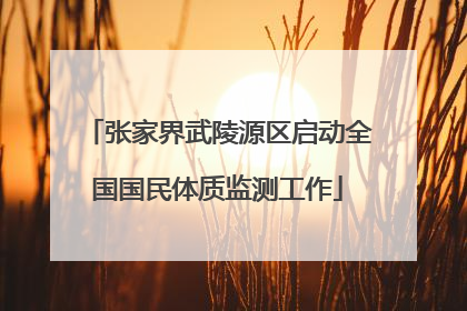 张家界武陵源区启动全国国民体质监测工作