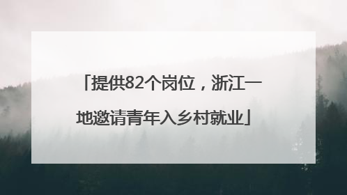 提供82个岗位，浙江一地邀请青年入乡村就业
