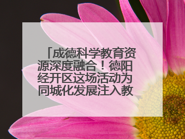 成德科学教育资源深度融合！德阳经开区这场活动为同城化发展注入教育动能