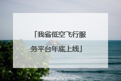 我省低空飞行服务平台年底上线