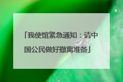 我使馆紧急通知：请中国公民做好撤离准备