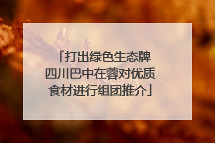 打出绿色生态牌 四川巴中在蓉对优质食材进行组团推介