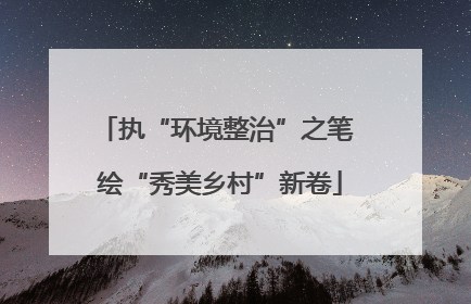 执“环境整治”之笔 绘“秀美乡村”新卷