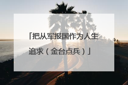 把从军报国作为人生追求（金台点兵）