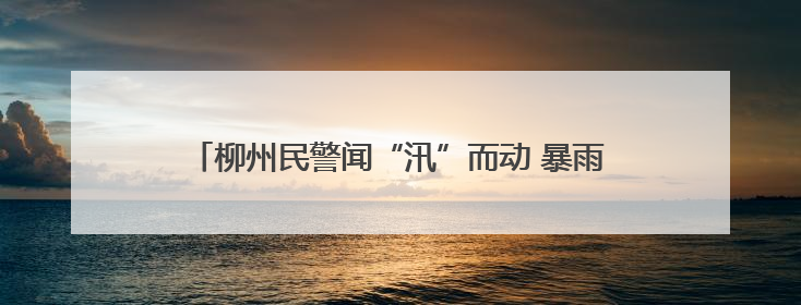 柳州民警闻“汛”而动 暴雨中筑起“藏蓝堤坝”护民安