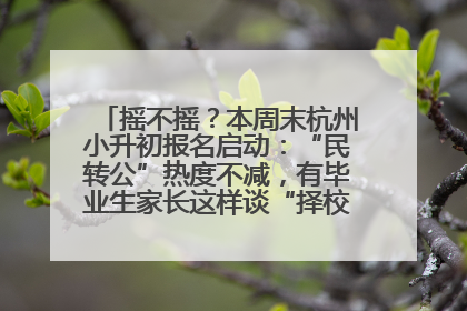 摇不摇？本周末杭州小升初报名启动：“民转公”热度不减，有毕业生家长这样谈“择校真相”……