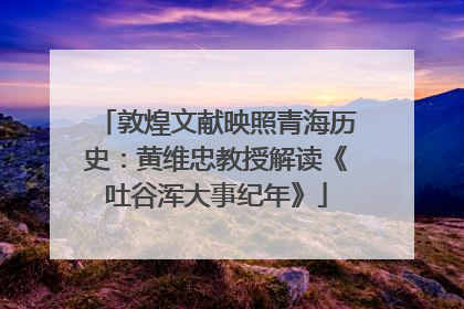 敦煌文献映照青海历史：黄维忠教授解读《吐谷浑大事纪年》