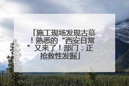 施工现场发现古墓！熟悉的“西安日常”又来了！部门：正抢救性发掘