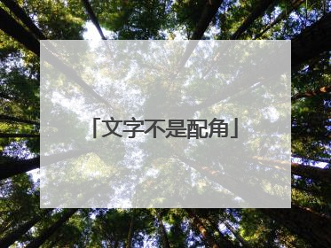 文字不是配角