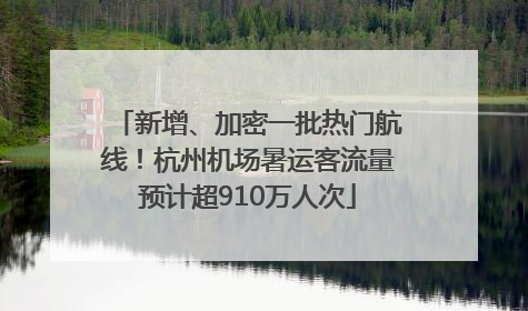 新增、加密一批热门航线！杭州机场暑运客流量预计超910万人次