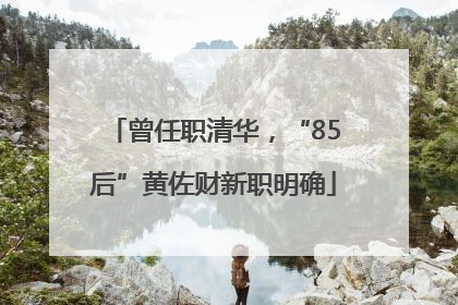 曾任职清华，“85后”黄佐财新职明确