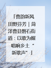 曹韵新风 田野芬芳｜菏泽曹县磐石街道：以歌为媒 唱响乡土“新歌声”