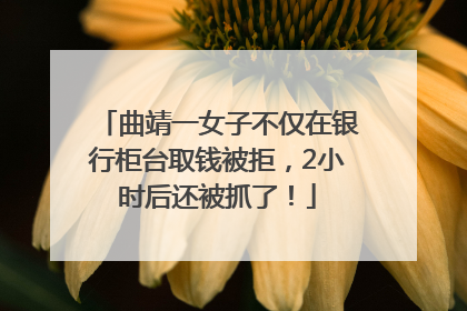 曲靖一女子不仅在银行柜台取钱被拒，2小时后还被抓了！