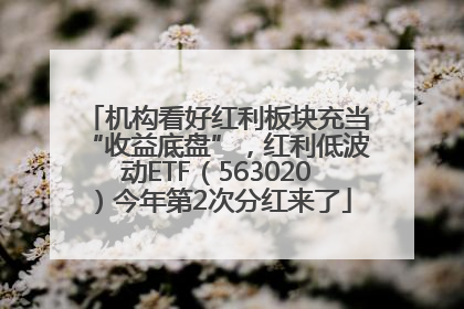 机构看好红利板块充当“收益底盘”，红利低波动ETF（563020）今年第2次分红来了