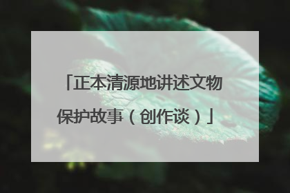 正本清源地讲述文物保护故事（创作谈）