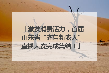 激发消费活力，首届山东省“齐鲁新农人”直播大赛完成集结！