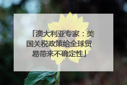 澳大利亚专家：美国关税政策给全球贸易带来不确定性