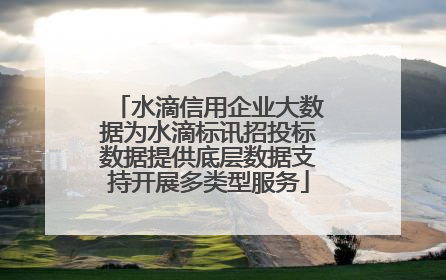 水滴信用企业大数据为水滴标讯招投标数据提供底层数据支持开展多类型服务