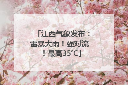 江西气象发布：雷暴大雨！强对流！最高35℃