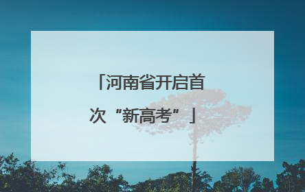 河南省开启首次“新高考”