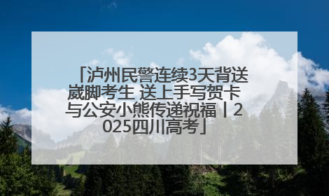 泸州民警连续3天背送崴脚考生 送上手写贺卡与公安小熊传递祝福丨2025四川高考