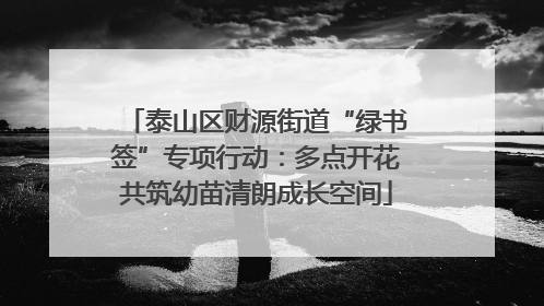 泰山区财源街道“绿书签”专项行动：多点开花共筑幼苗清朗成长空间