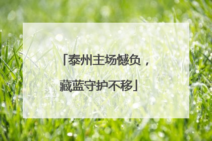泰州主场憾负，藏蓝守护不移
