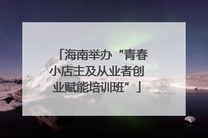 海南举办“青春小店主及从业者创业赋能培训班”