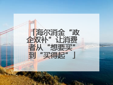 海尔消金“政企双补”让消费者从“想要买”到“买得起”