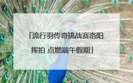 流行羽传奇挑战赛洛阳挥拍 点燃端午假期