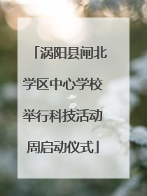 涡阳县闸北学区中心学校举行科技活动周启动仪式