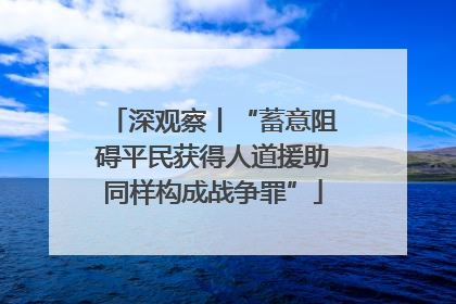 深观察丨“蓄意阻碍平民获得人道援助同样构成战争罪”