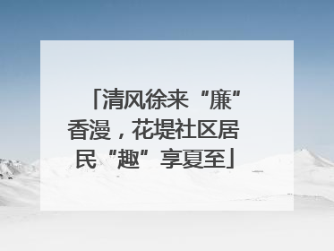 清风徐来“廉”香漫，花堤社区居民“趣”享夏至