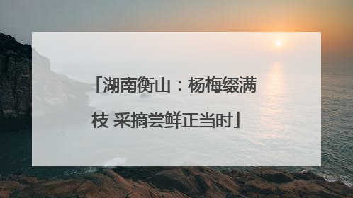 湖南衡山：杨梅缀满枝 采摘尝鲜正当时