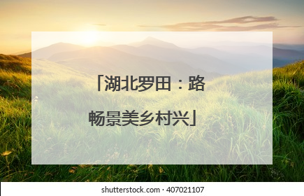 湖北罗田：路畅景美乡村兴